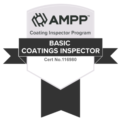 AMPP Coating Inspector Program Basic Coatings Inspector badge
