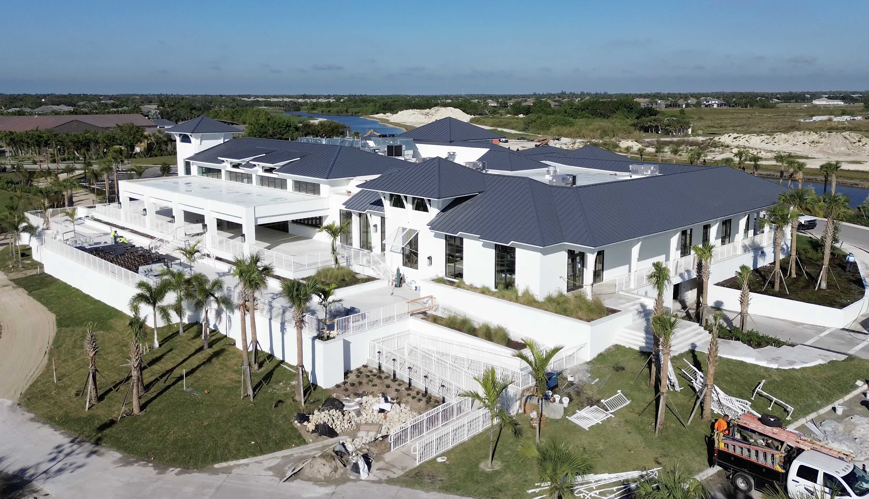 Fiddler's Creek Golf Clubhouse painting project with interior, exterior, stain, and block filler work